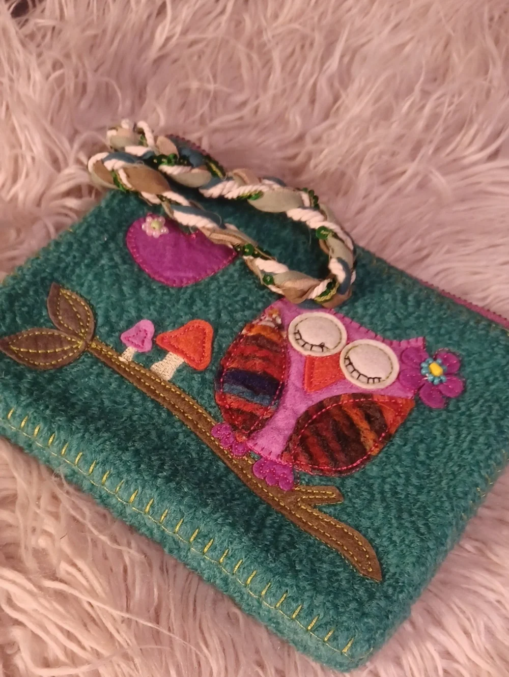 Natural Life Adorable Owl Wristlet
